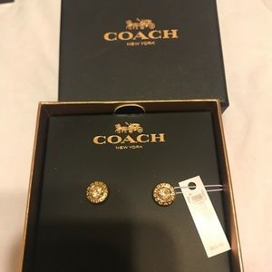 Coach gold and crystal earrings
